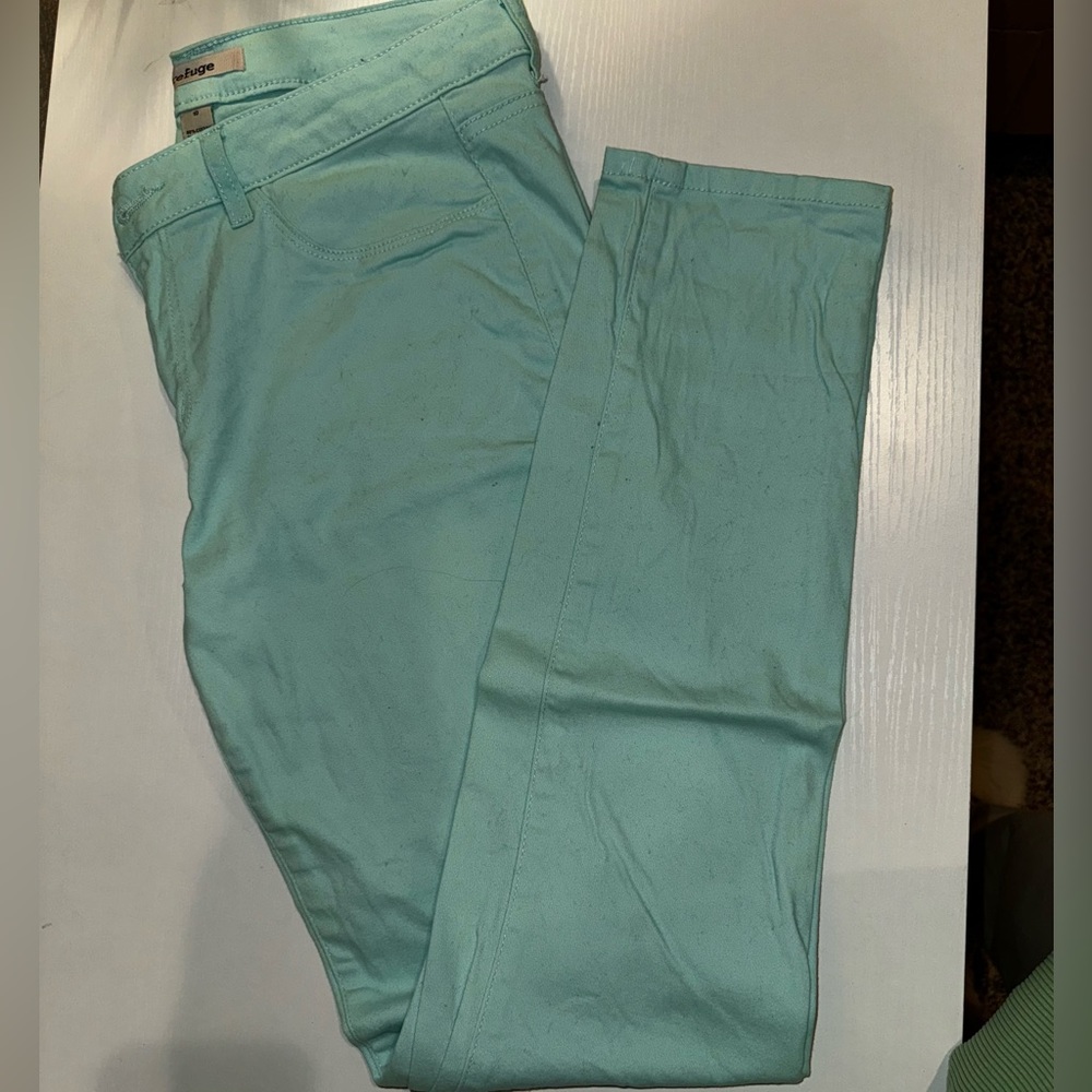 Refuge aqua skinny pants
